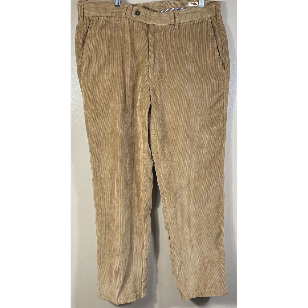 Peter Millar Corduroy Pants Mens 34X 28 Beige  Tan Nanoluxe Golf Casual MF15B91